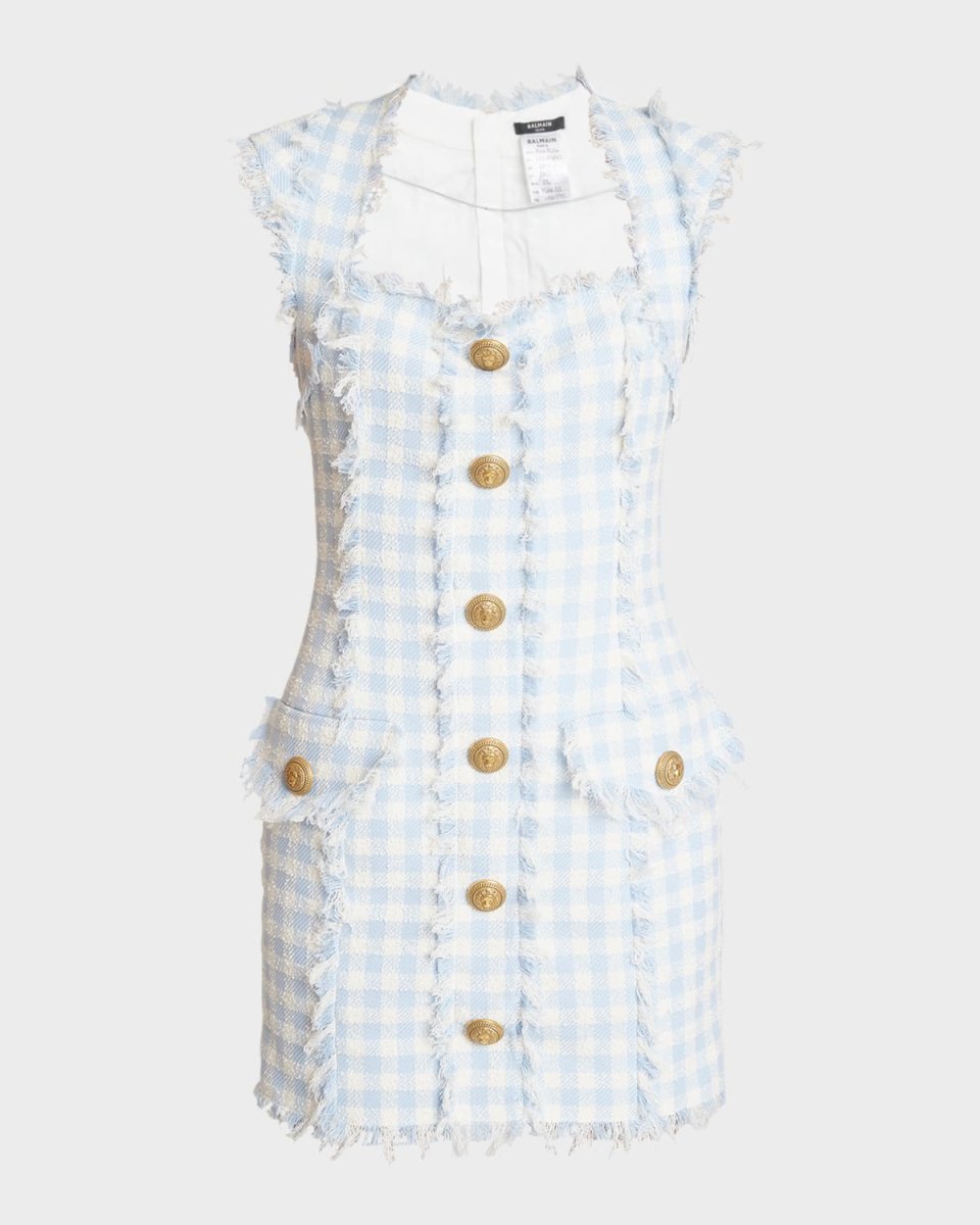 Plaid Tweed Mini Dress
